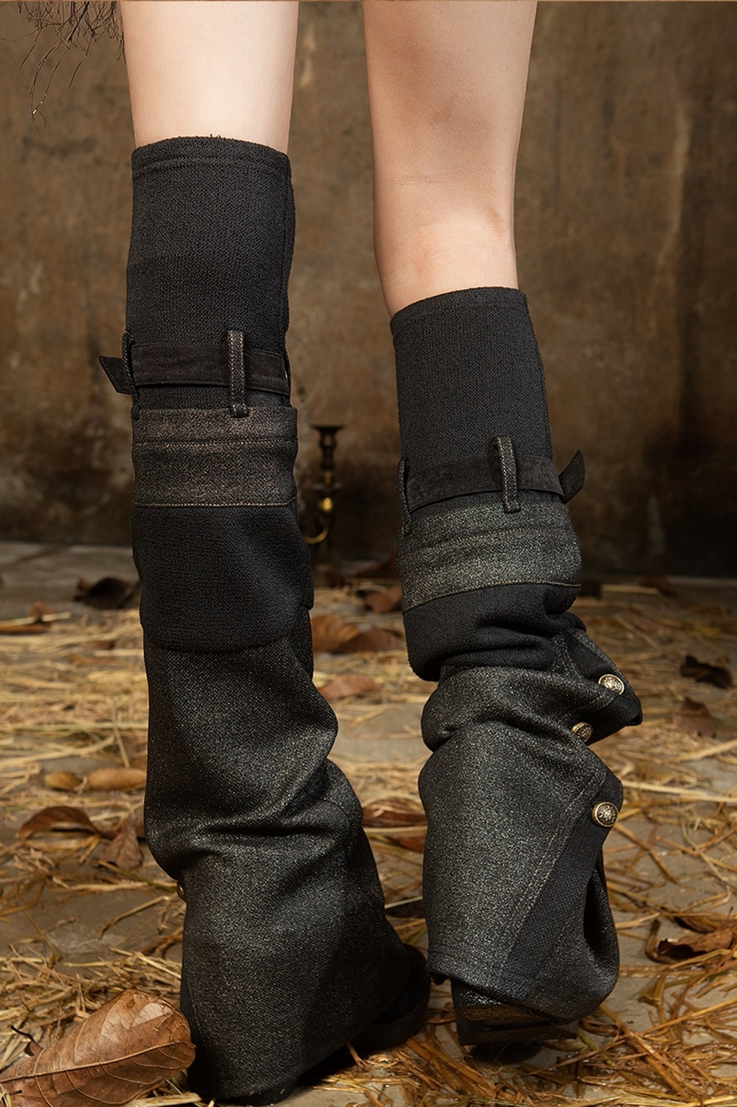 Y2K Low-Waist Leg Warmer Shorts Set-Up