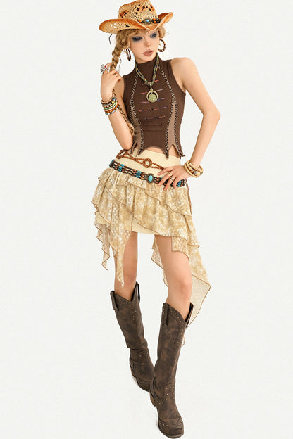 Retro Wasteland Patchwork Camisole Top