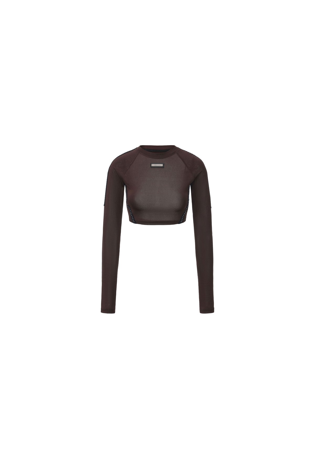 Rivet Contrast Stitching Leather Label T-shirt