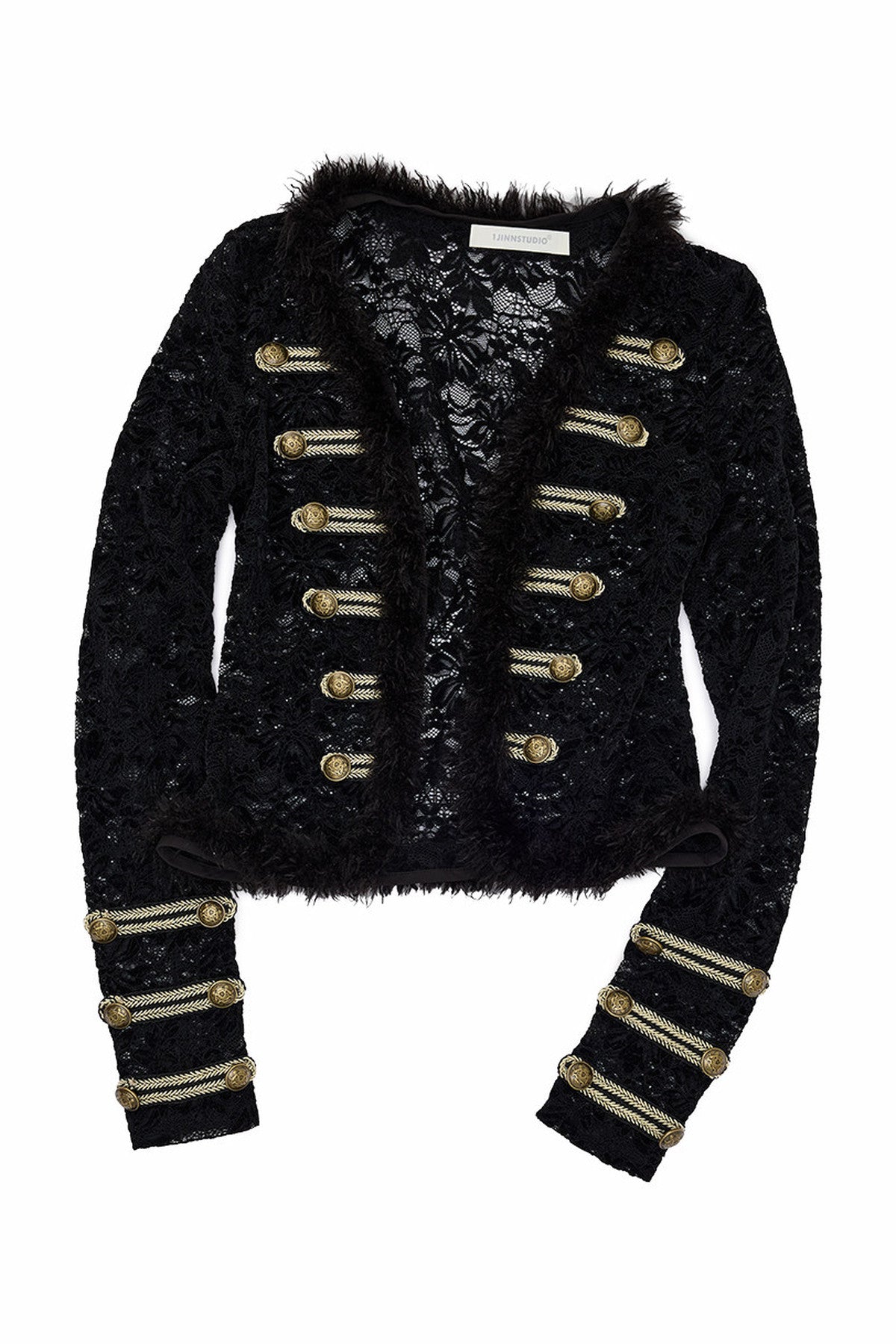 Flocked Lace Long-Sleeve Cardigan and Shorts Set-Up