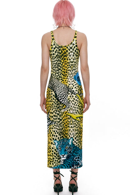 Retro Leopard Print Tank Dress