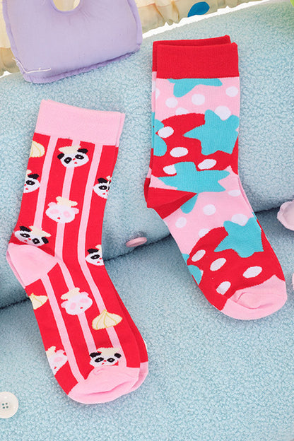 And Strawberry Knitted Mid-Calf Socks