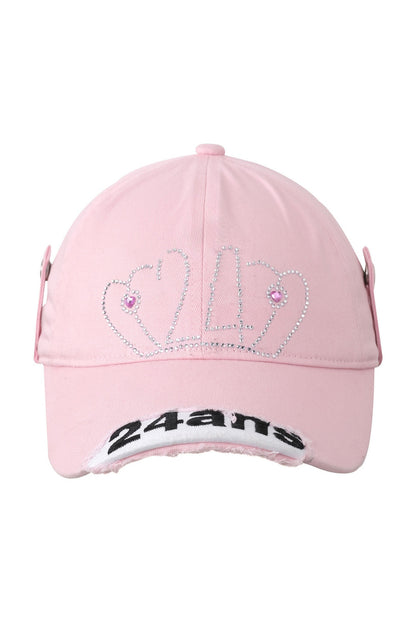 Frayed Buckle Rhinestone Duckbill Cap