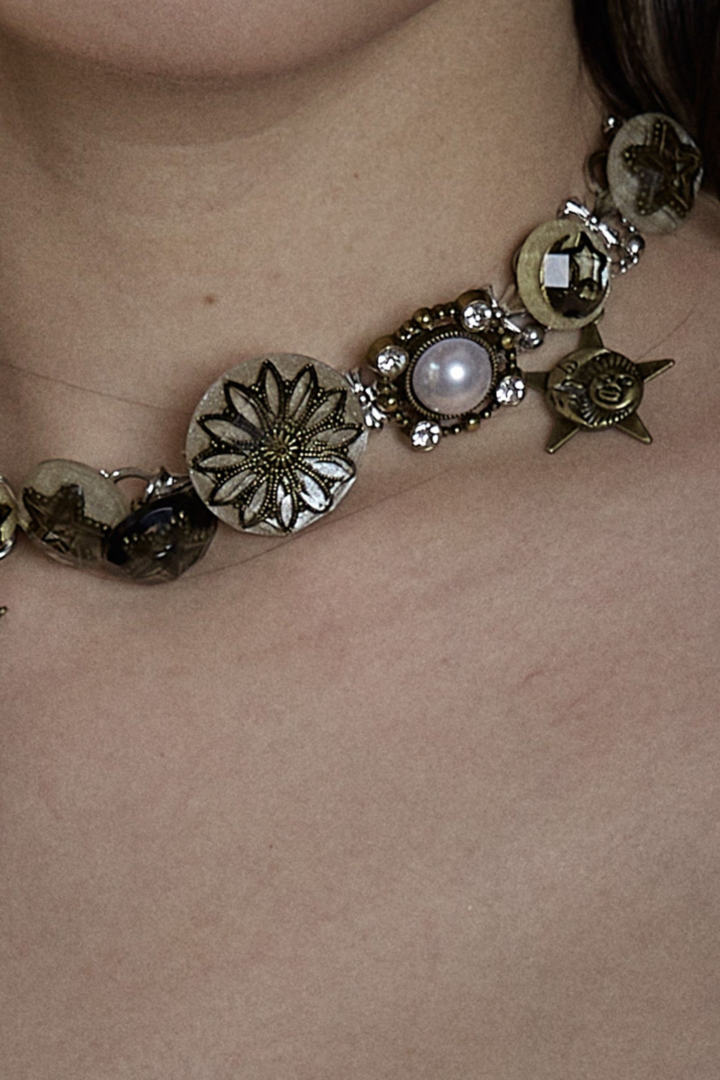 Retro Punk Distressed Necklace