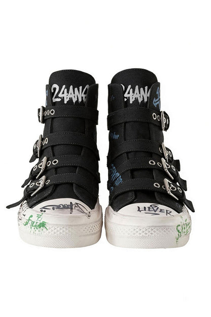 Punk Grunge Graffiti Canvas Shoes