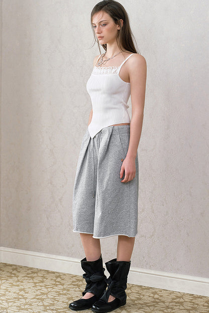 Loose Knit Drawstring Shorts