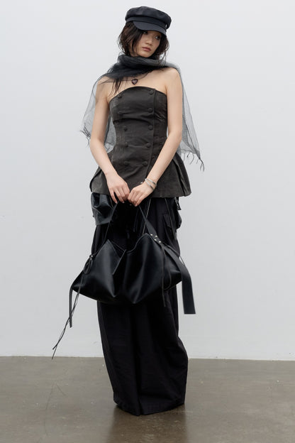 Corset-Style Folded-Waist Camisole