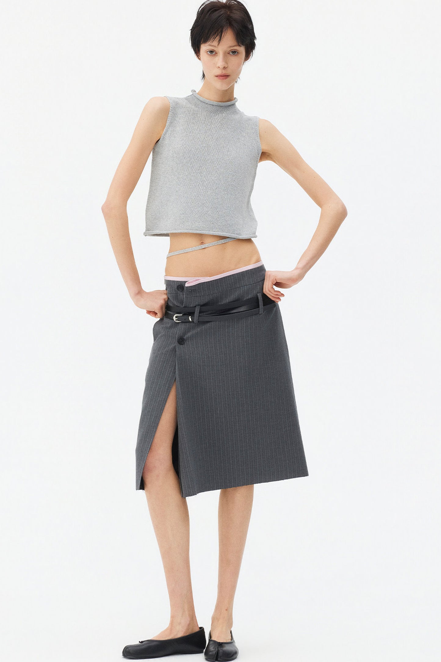 Wool Linen Knit Tank and Skirt Set-Up