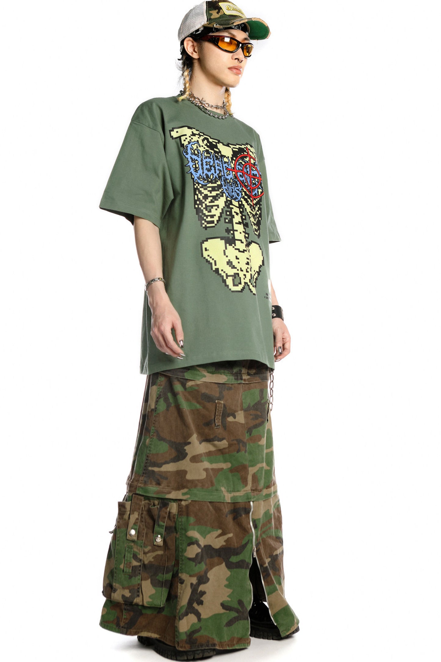 Skeleton Rock Hip-Hop Loose Blouse