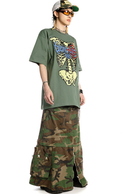 Skeleton Rock Hip-Hop Loose Blouse