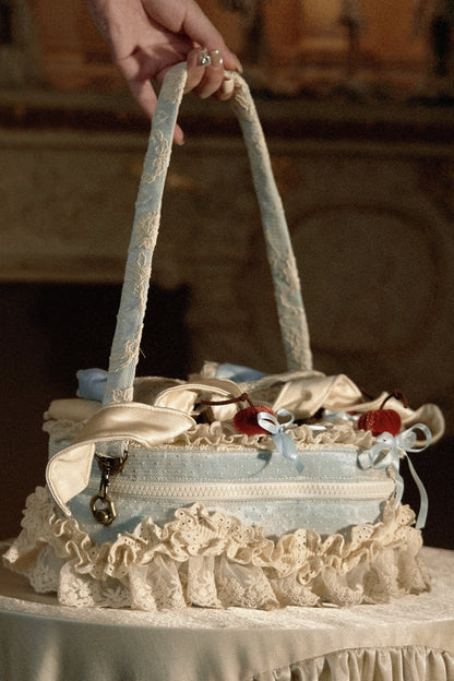 French Rococo Cherry Twin Heart Cake Handbag