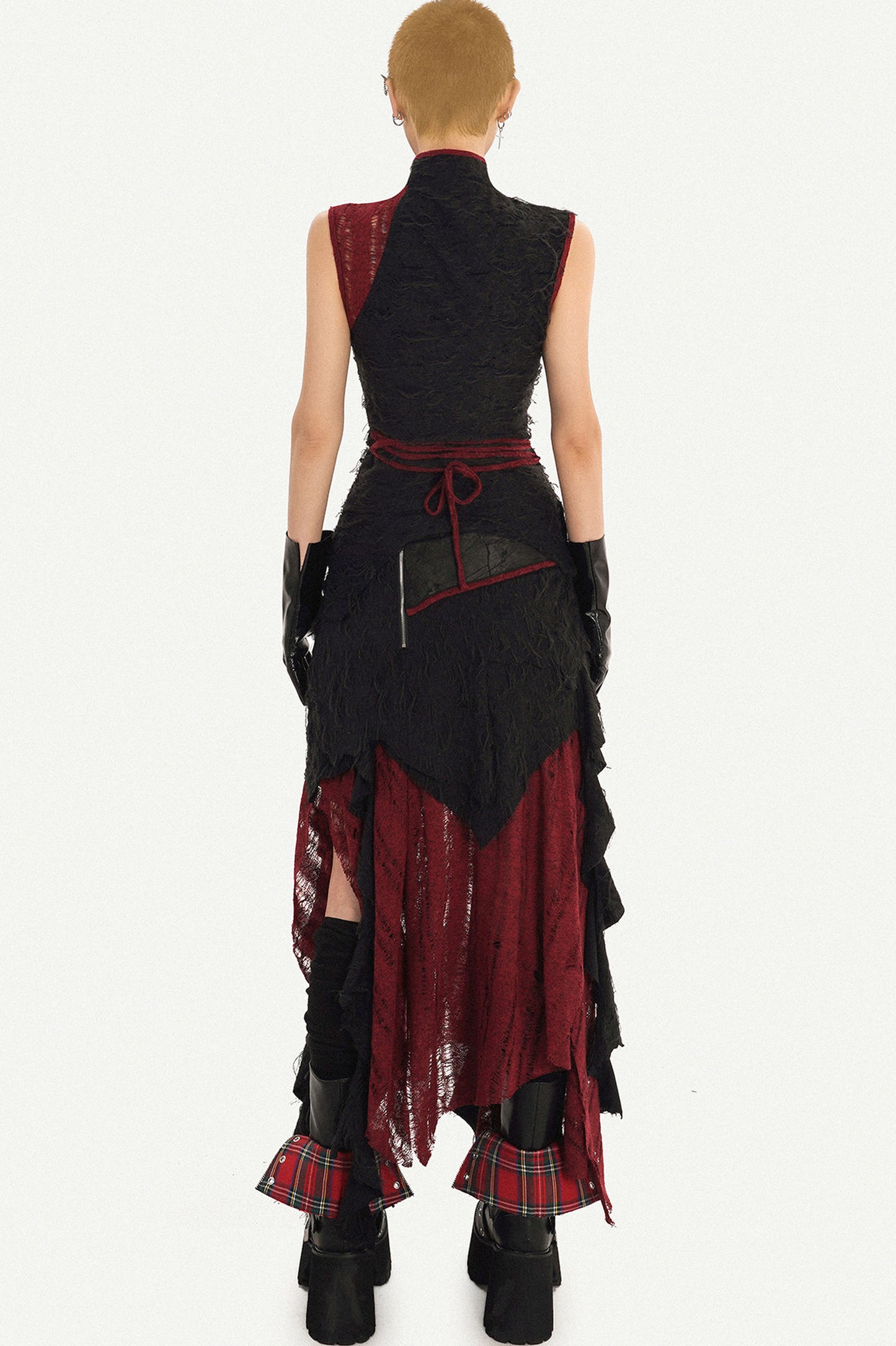 Gothic Cheongsam Sleeveless Top and Long Skirt Set-Up
