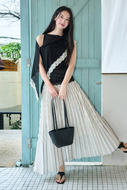 Handmade Rose Pleated Skirt Dress