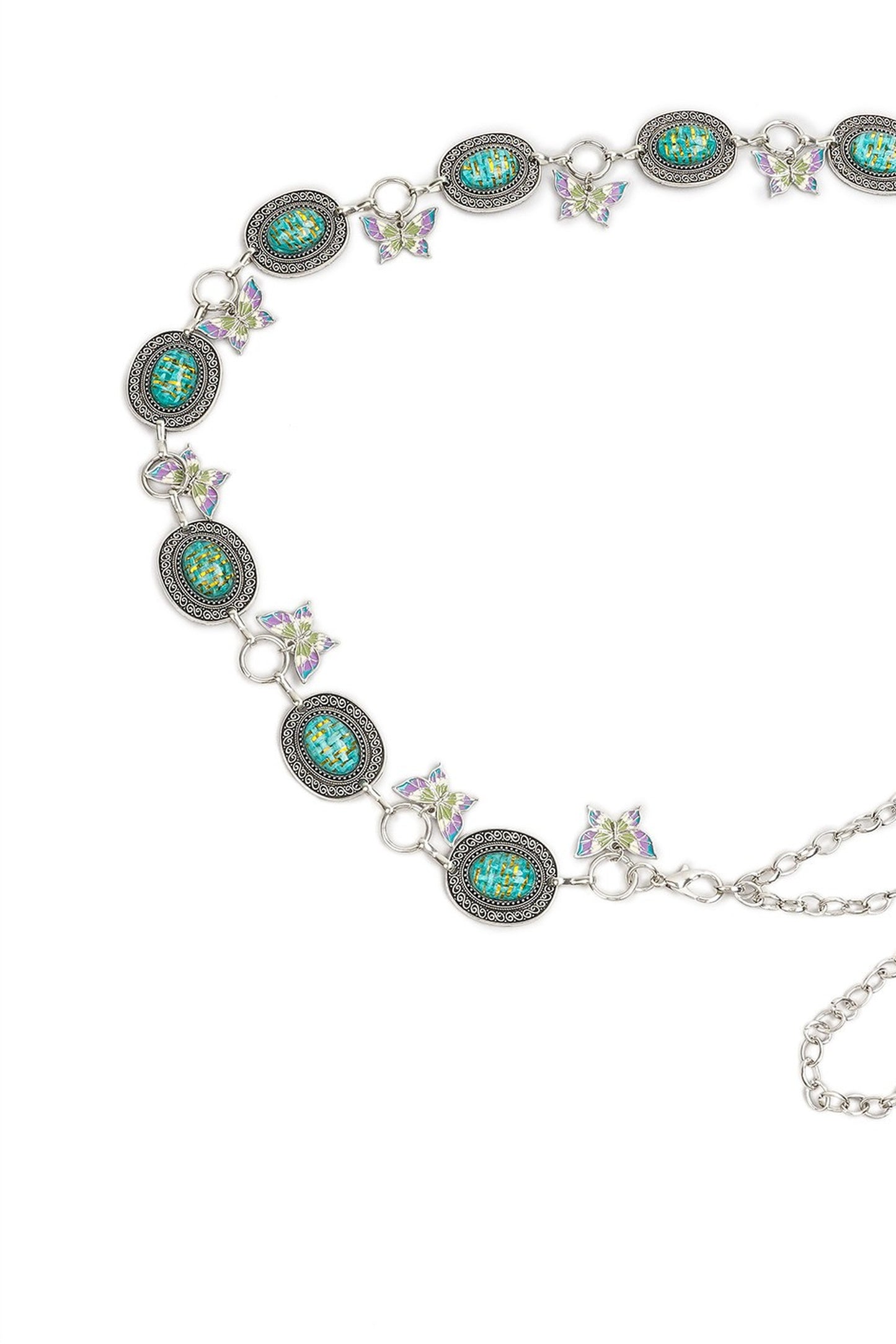 Turquoise Metal Waist Chain