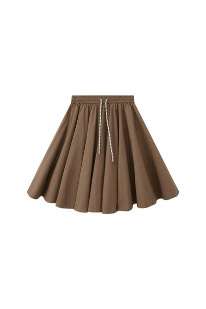 Low Waist Solid A-Line Skirt