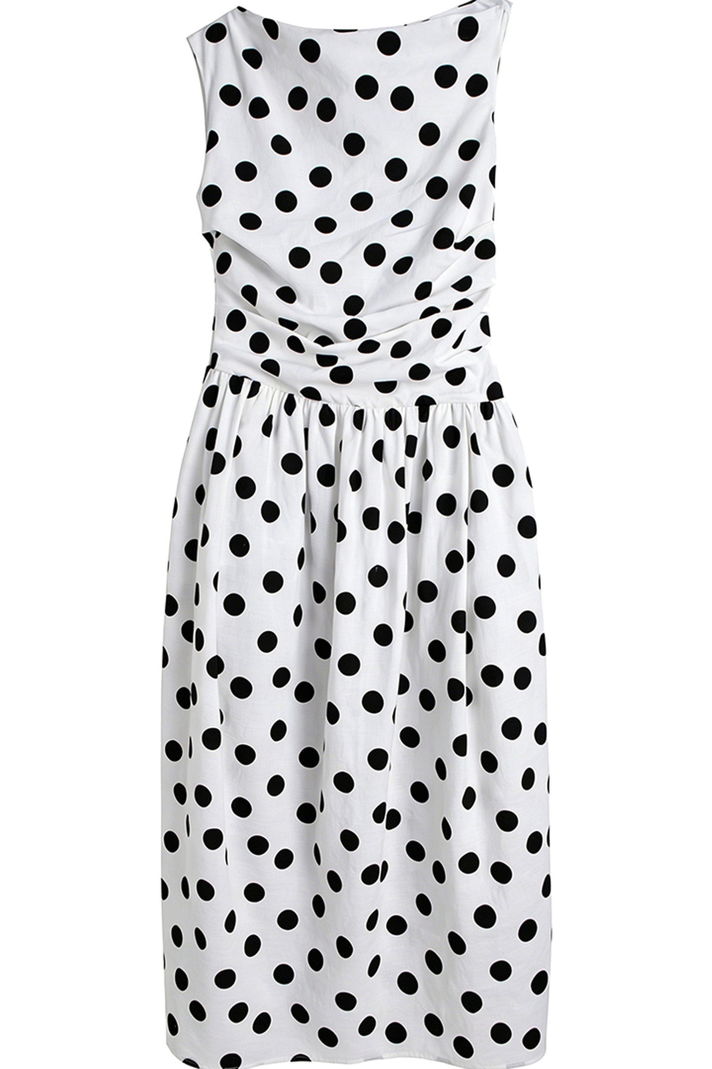 Off-Shoulder Polka Dot Twist Tie Dress