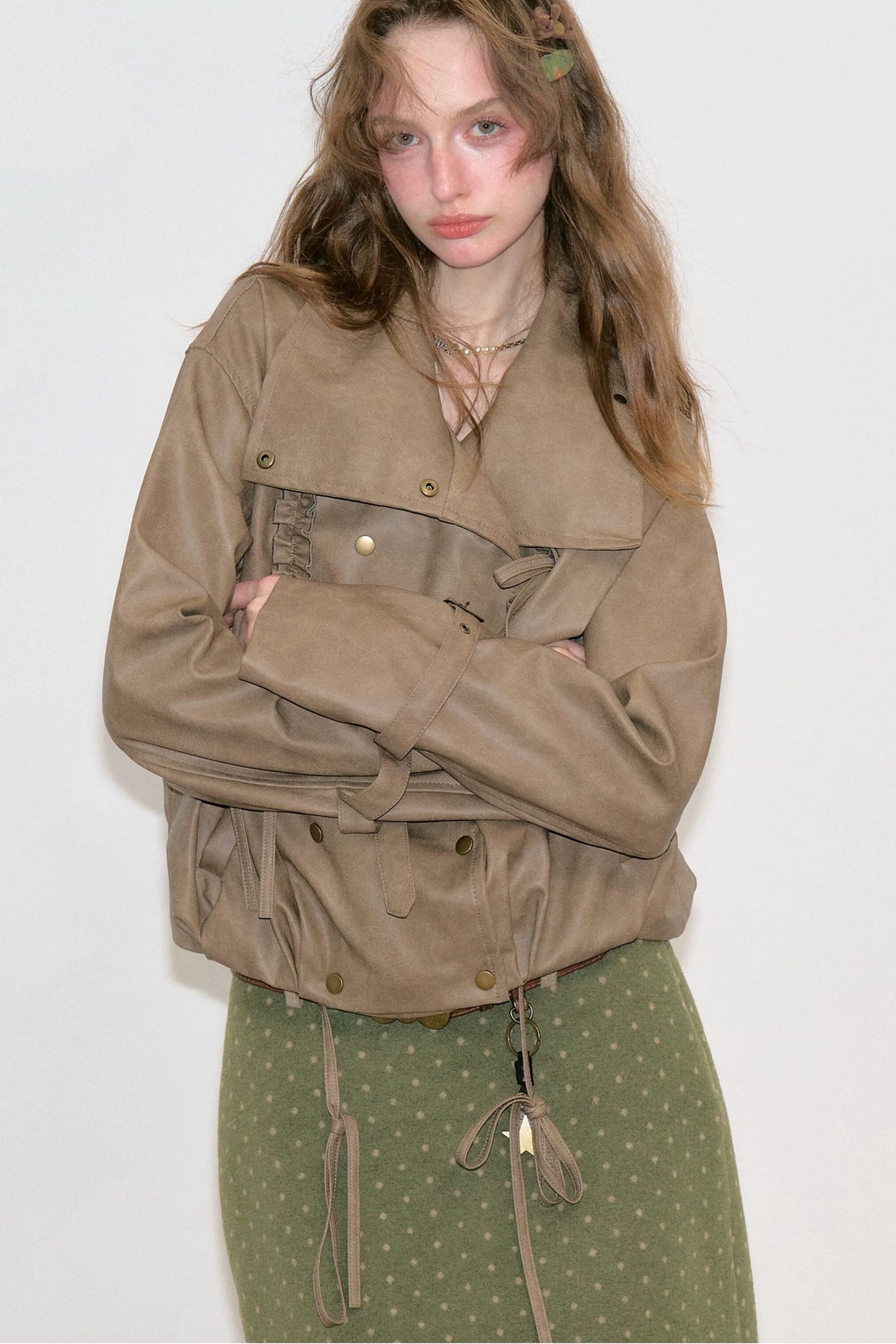 Punk Style Brown Leather Jacket