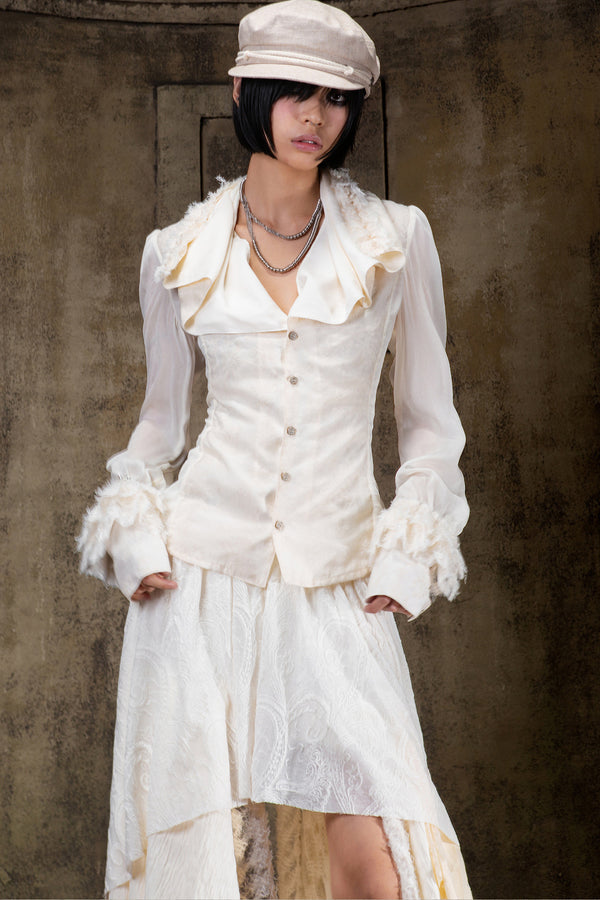 Layered Collar Chiffon Shirt