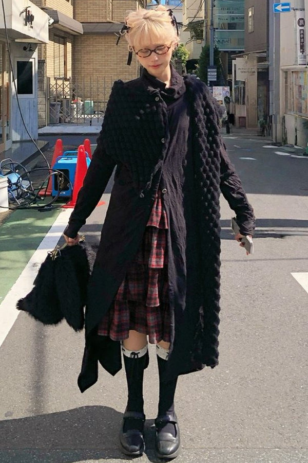 Large Shawl Slouchy Pleated Irregular Jacket