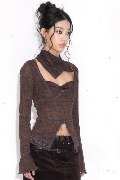 French Style Lace Long-Sleeve Top