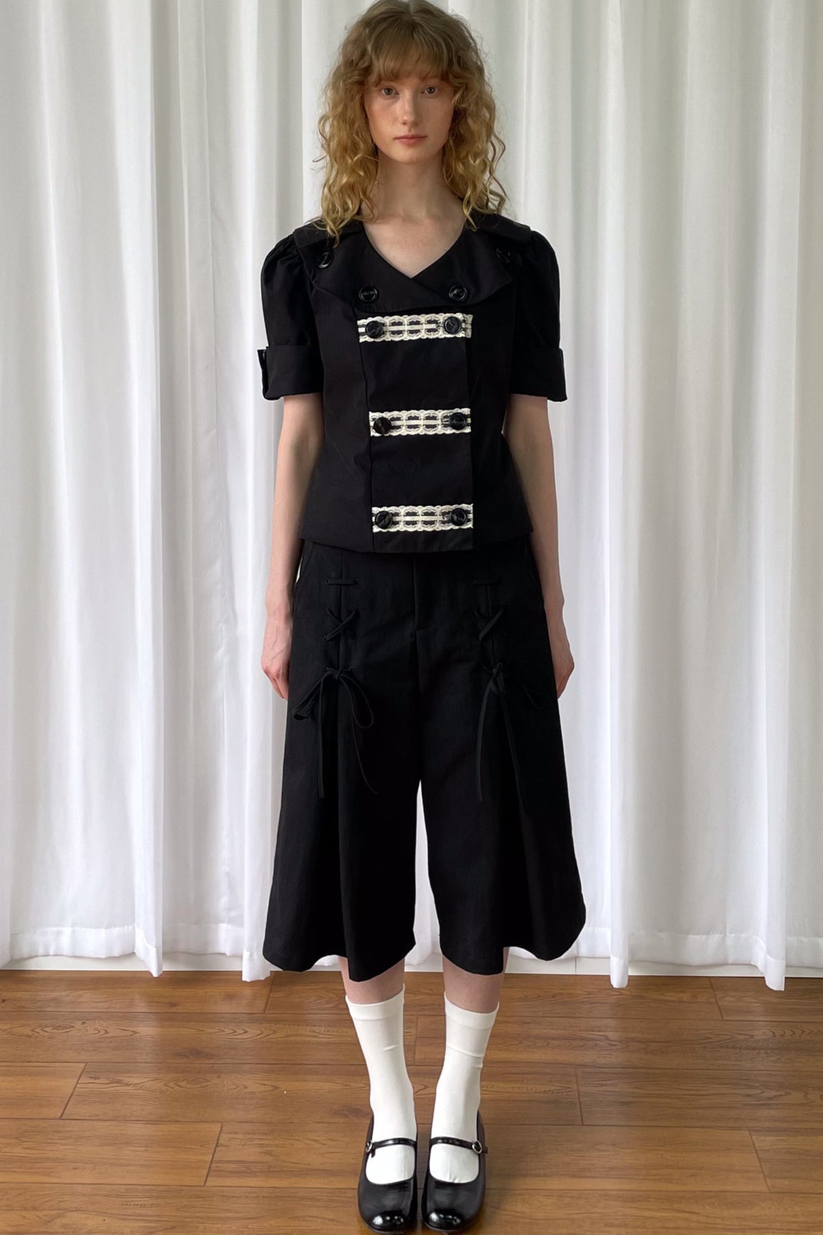 Bow Tie Wide-Leg Pants