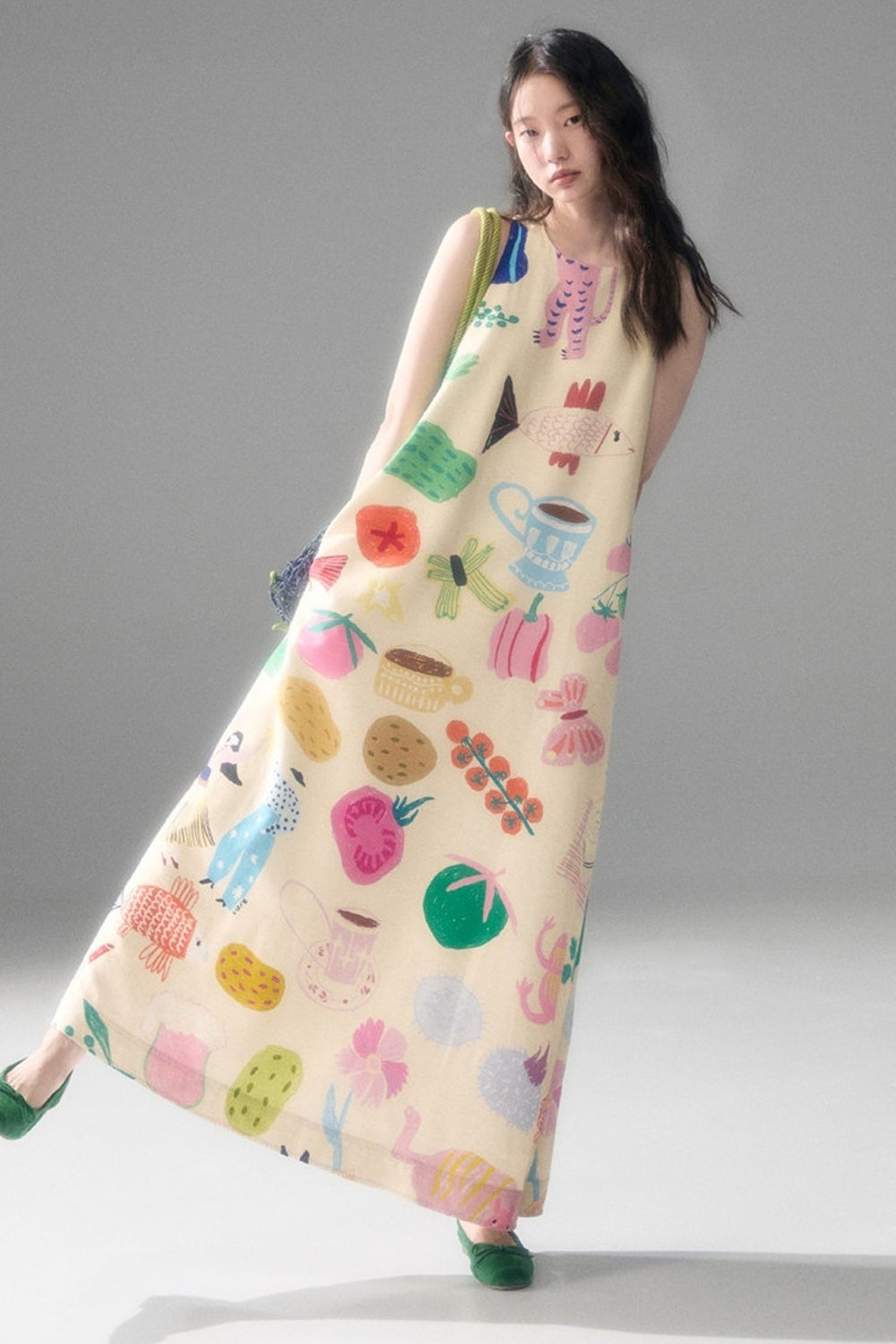 Qianshan Hand-Painted Tank Dress