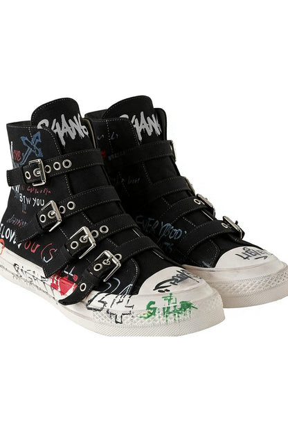 Punk Grunge Graffiti Canvas Shoes