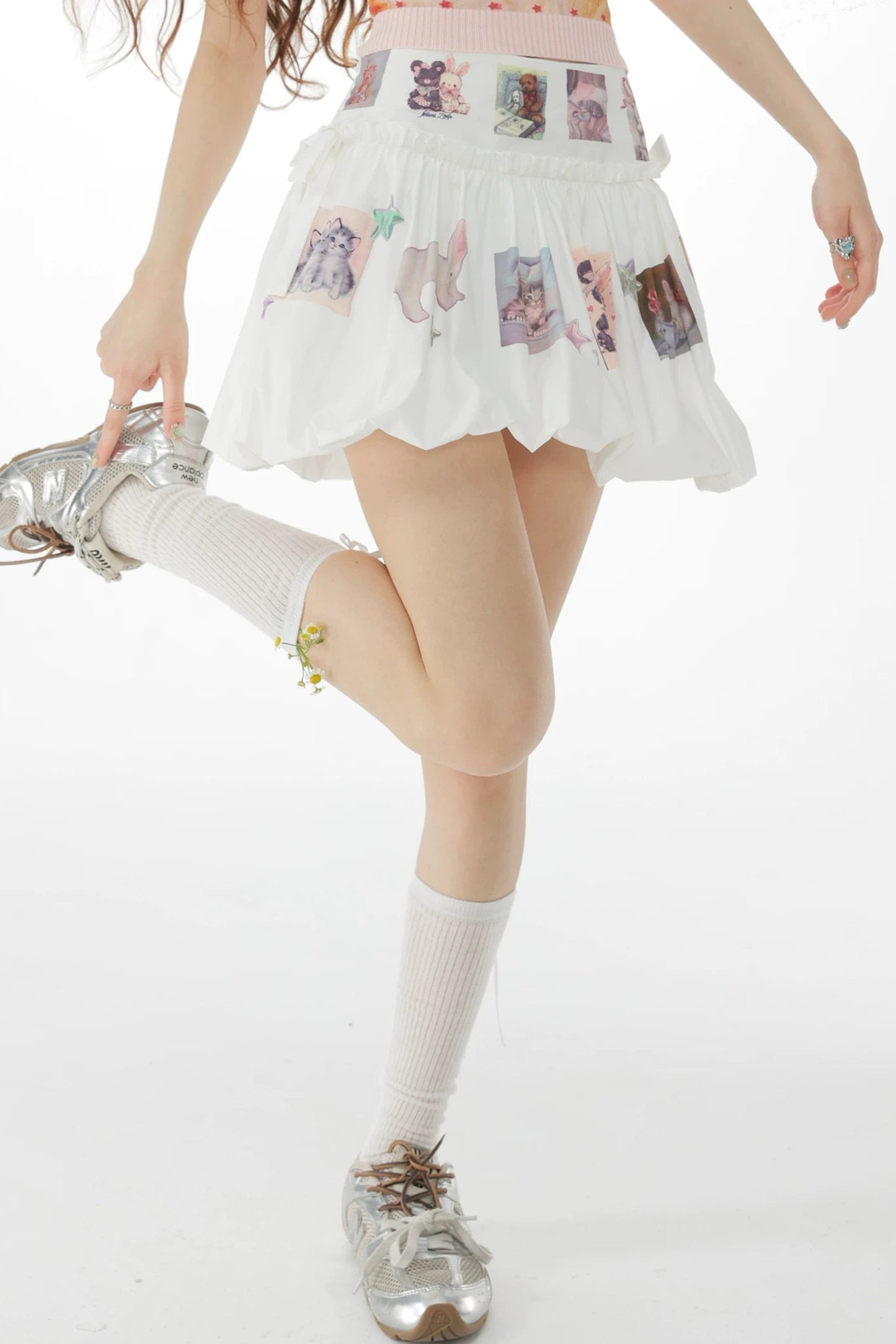 Playful Print High-Waisted Skirt