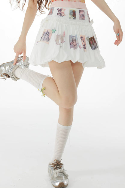 Playful Print High-Waisted Skirt