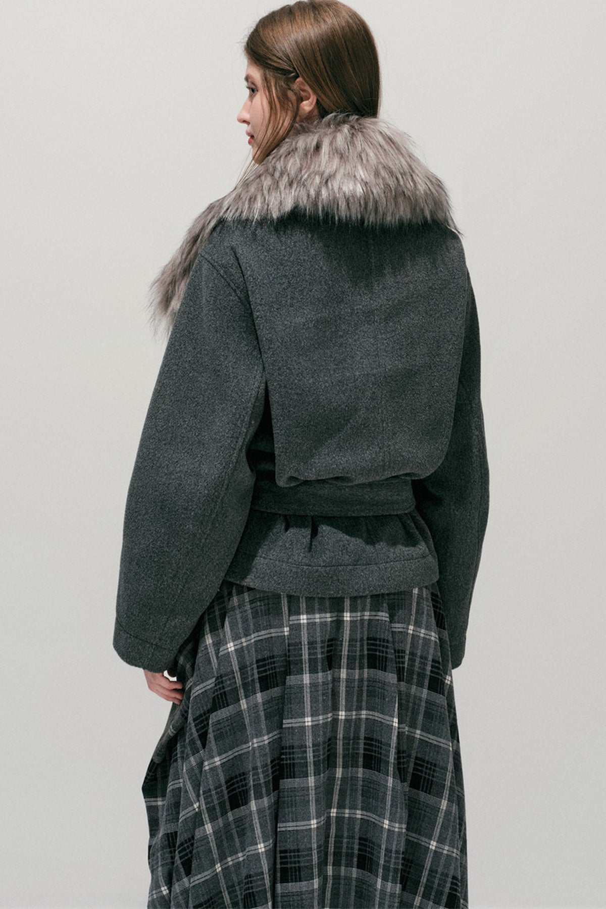 Fur Collar Wool Coat