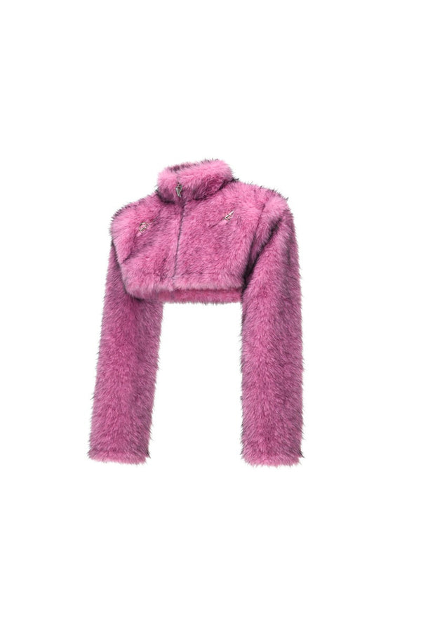 Y2K Gradient Short Fur Jacket