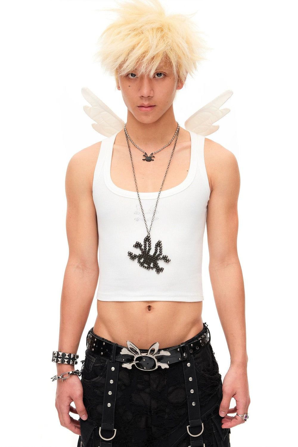 Rivet Rabbit Skull Necklace