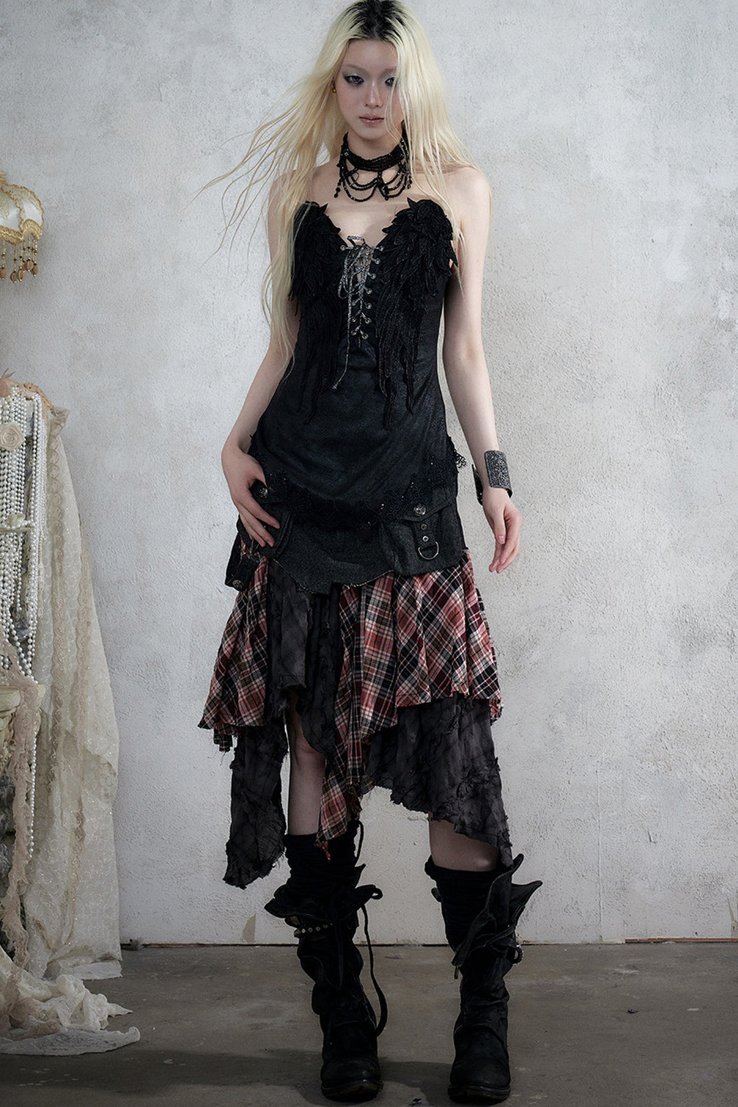 Retro Suede Embroidered Bustier Vest