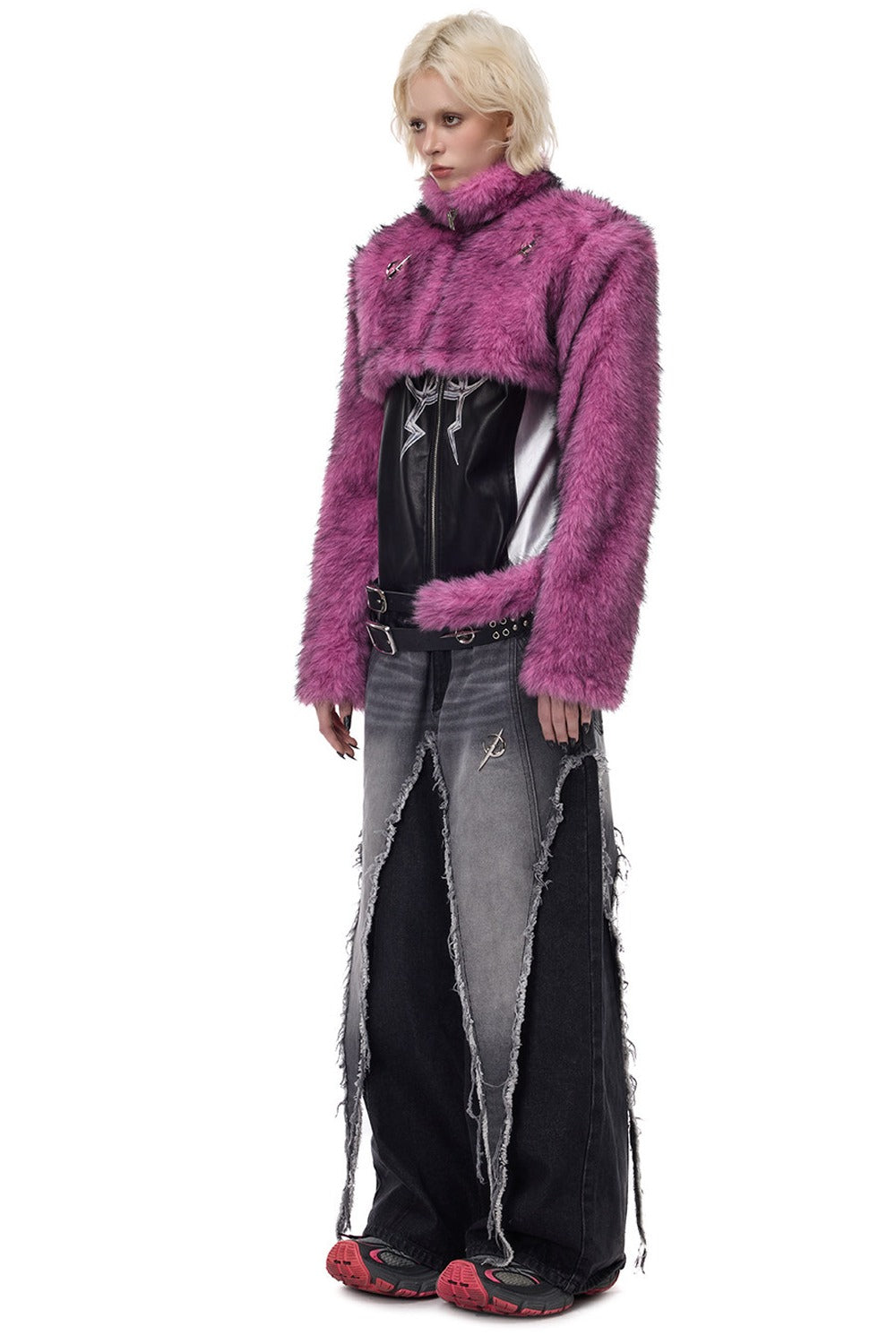 Y2K Gradient Short Fur Jacket
