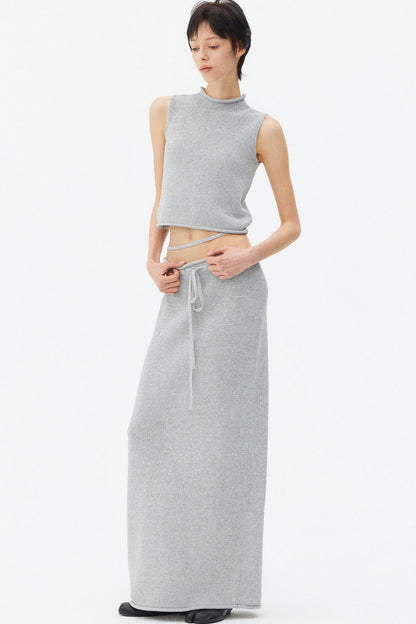 Wool Linen Knit Tank and Skirt Set-Up