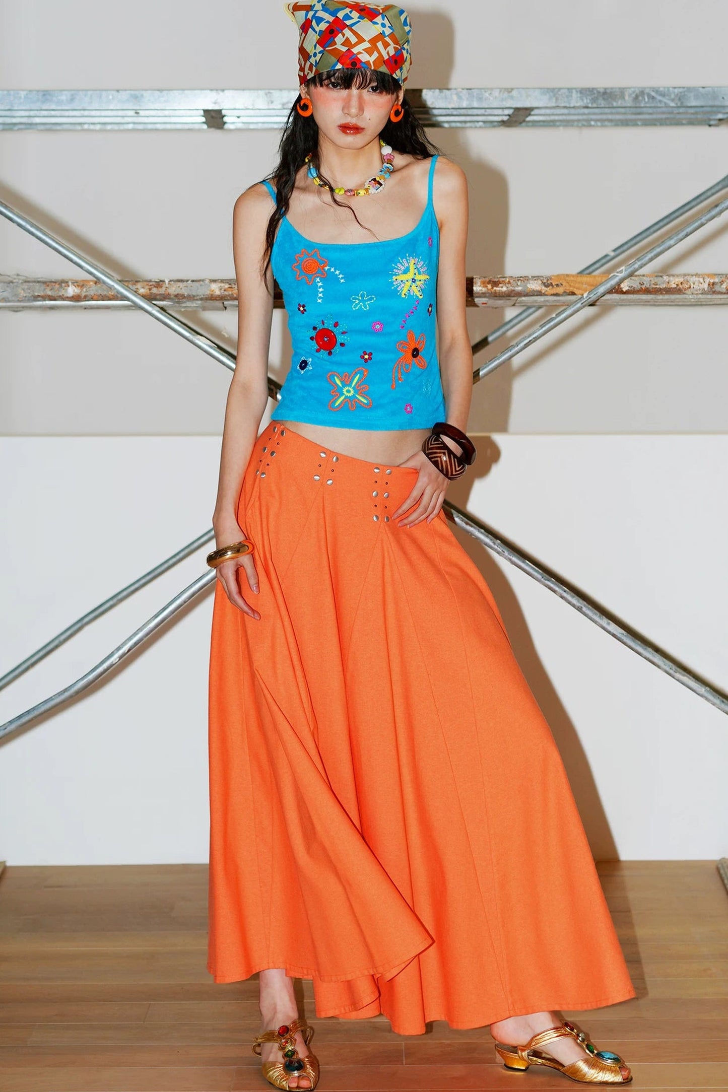 Rhinestone A-Line Skirt