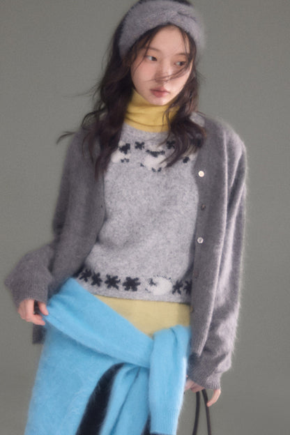 Sheep Jacquard Knitted Sweater Vest