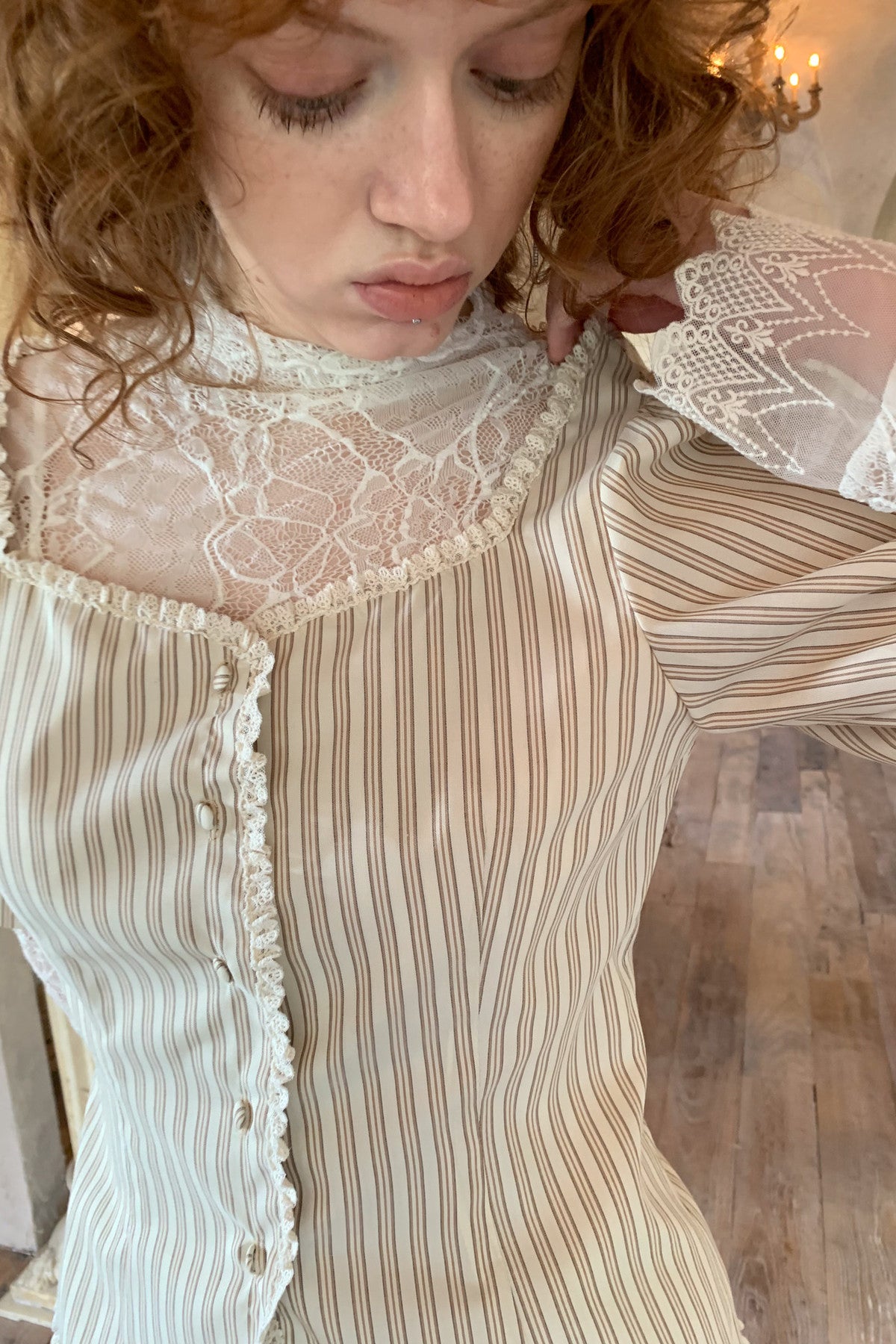 Long Sleeve Lace Blouse