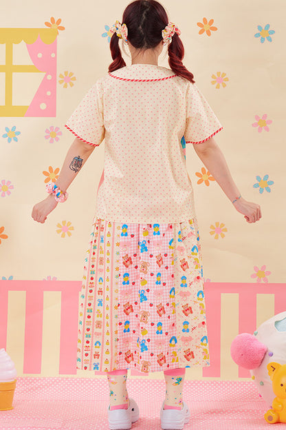 Color-Block Handmade Patchwork Skirt