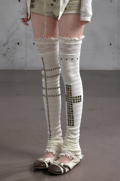 Stretchy Stacked Lace Leg Warmers