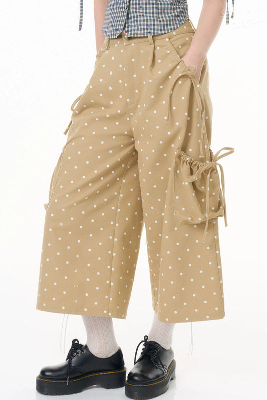 Retro Khaki Polka Dot Pants