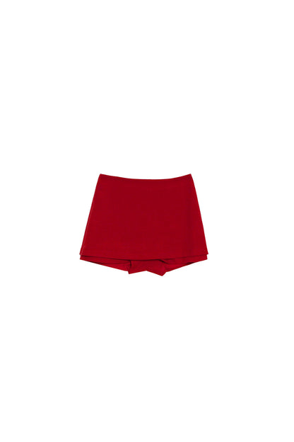 Red Berry A-Line Layered-Look Skirt
