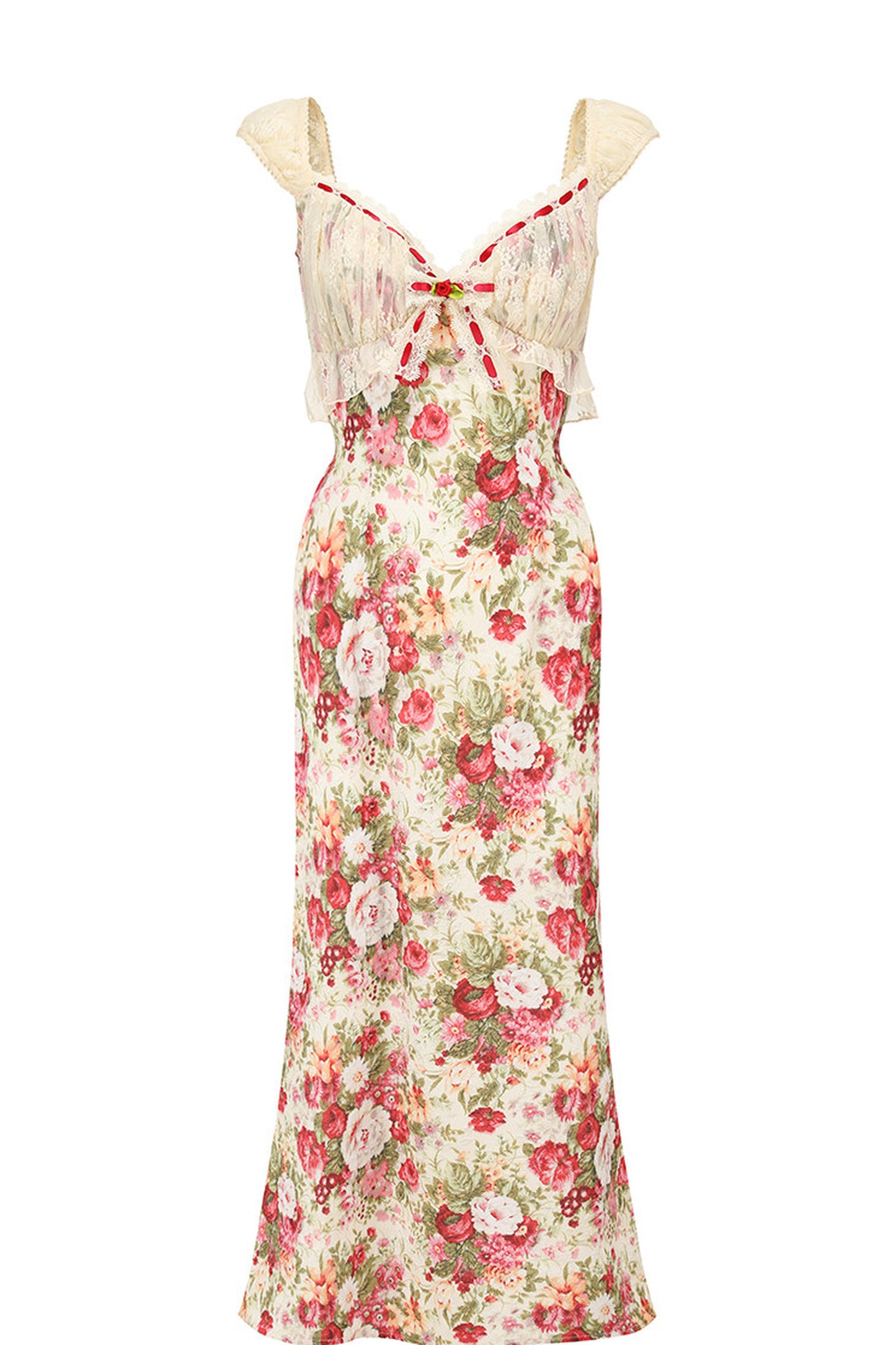 French Romantic Floral Printed Dress