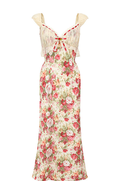 French Romantic Floral Printed Dress