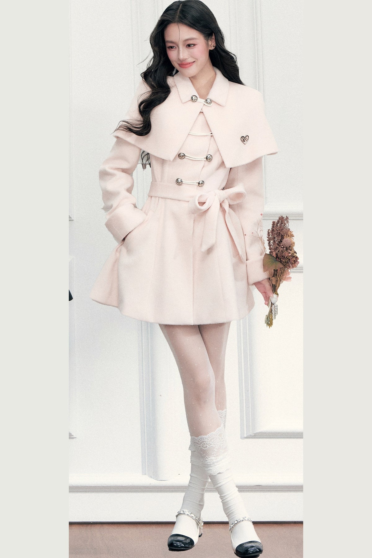 Napoleon Knight Style Woolen Cape Jacket Set-Up