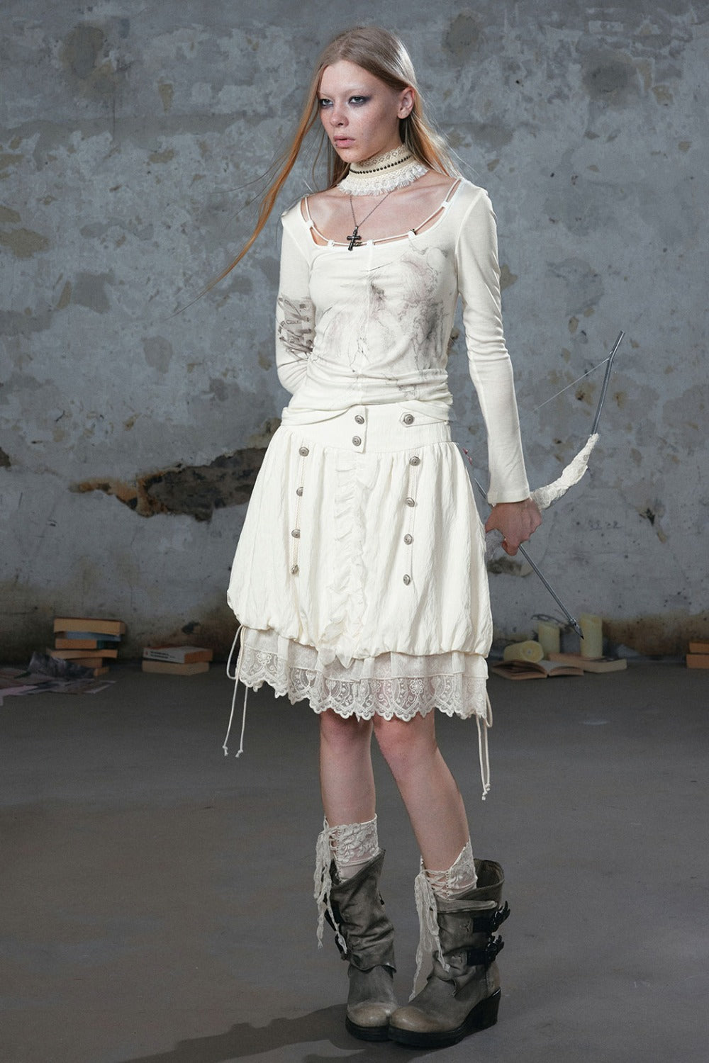 Chiffon Lace Floral Skirt