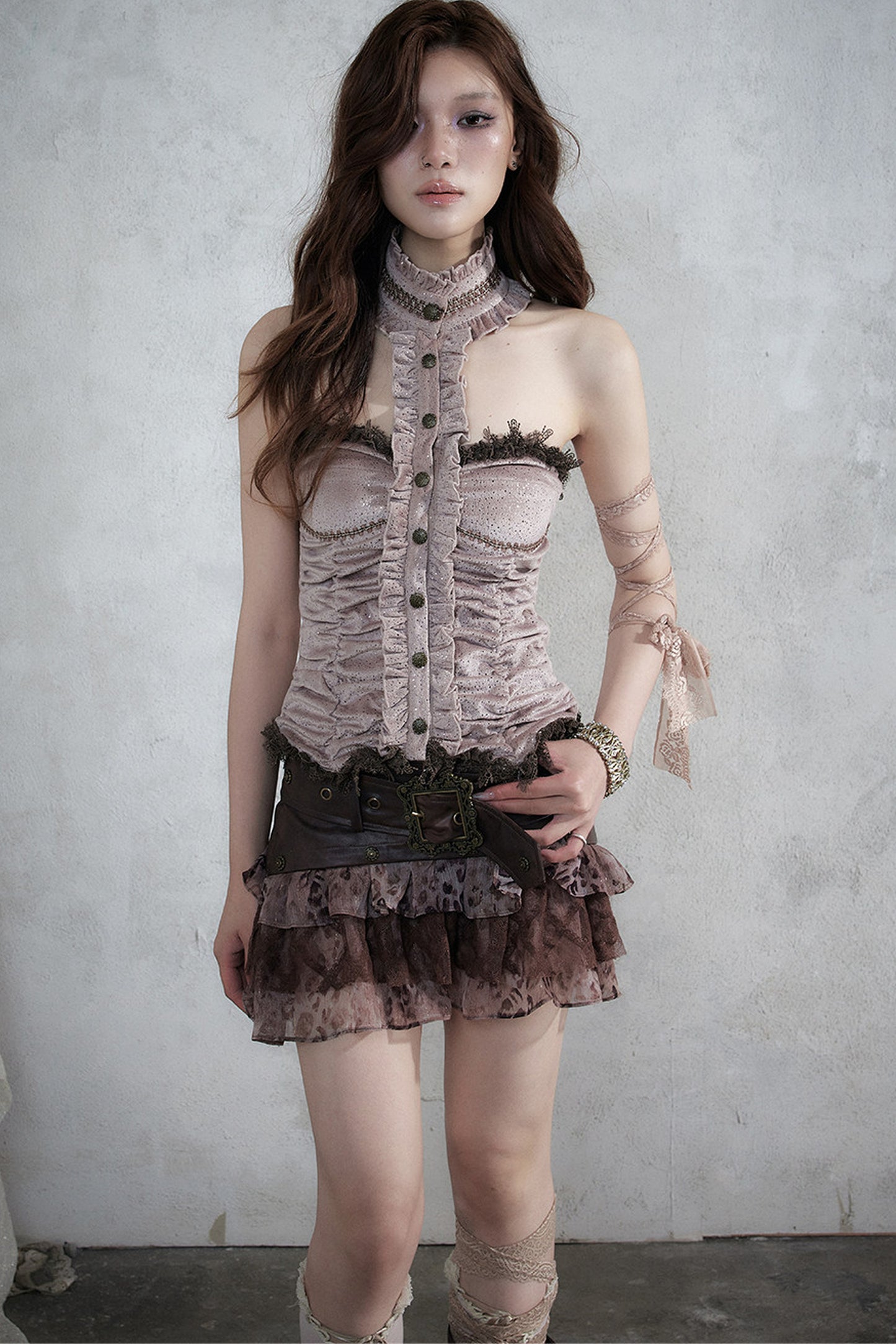 Baroque Velvet Lace Top