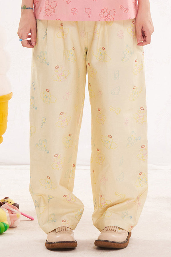 Heavy Embroidery Animal Angel Jeans