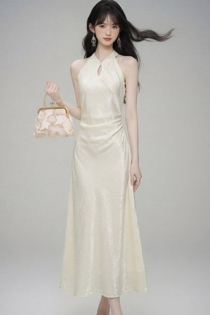 Chinese Style Jade Lace Cheongsam Dress