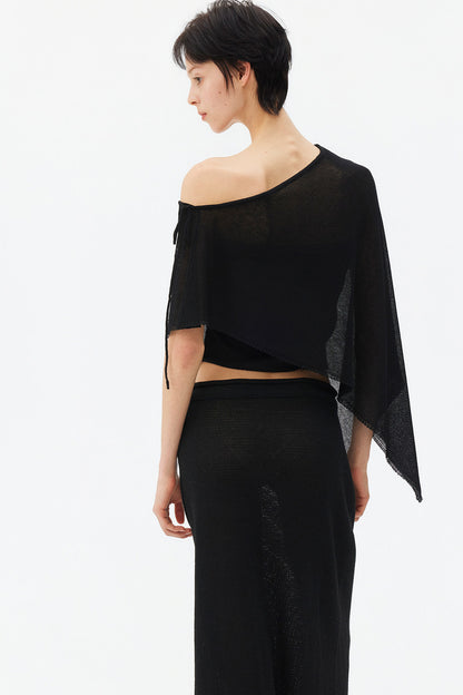 Irregular Linen Asymmetrical Cape Set-Up